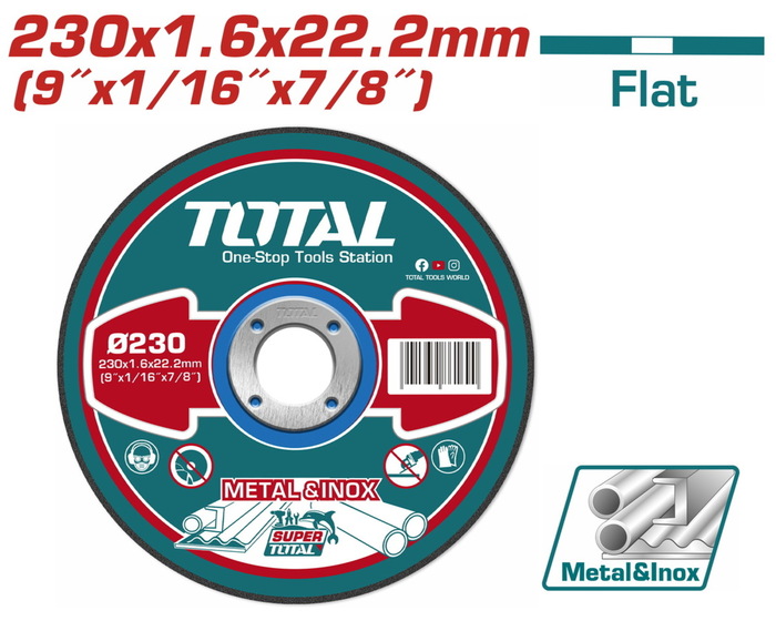 TOTAL ΔΙΣΚΟΣ ΚΟΠΗΣ ΙΣΙΟΣ ΙΝΟΧ / ΜΕΤΑΛΛΟΥ 230 Χ 1.6mm (TAC2162301) TOTAL ΔΙΣΚΟΣ ΚΟΠΗΣ ΙΣΙΟΣ ΙΝΟΧ / ΜΕΤΑΛΛΟΥ 230 Χ 1.6mm (TAC2162301)