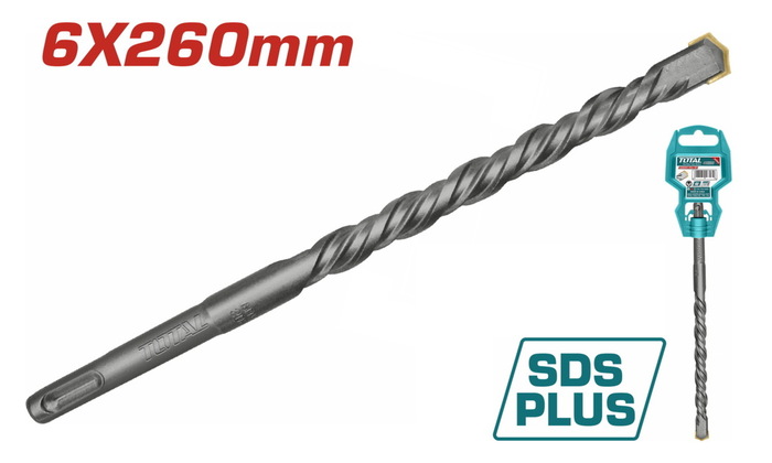 TOTAL ΔΙΑΜΑΝΤΟΤΡΥΠΑΝΟ SDS-PLUS ΤΕΤΡΑΚΟΠΟ S4L 6 X 260mm (TAC310604C) TOTAL ΔΙΑΜΑΝΤΟΤΡΥΠΑΝΟ SDS-PLUS ΤΕΤΡΑΚΟΠΟ S4L 6 X 260mm (TAC310604C)