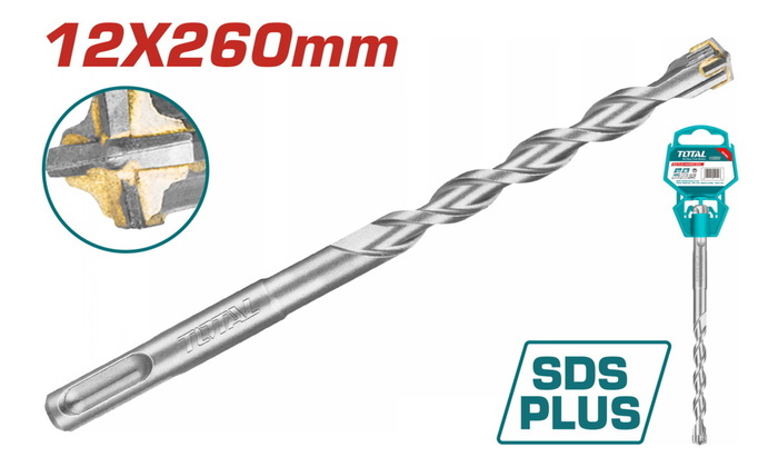 TOTAL ΔΙΑΜΑΝΤΟΤΡΥΠΑΝΟ SDS-PLUS ΤΕΤΡΑΚΟΠΟ S4L 12 X 260mm (TAC311203C)