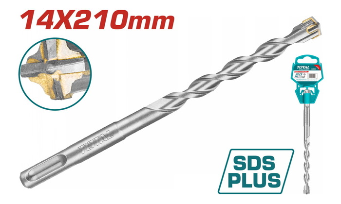 TOTAL ΔΙΑΜΑΝΤΟΤΡΥΠΑΝΟ SDS-PLUS ΤΕΤΡΑΚΟΠΟ S4L 14 X 210mm (TAC311401C)