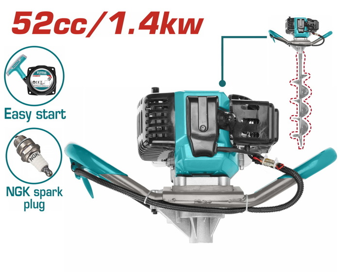 TOTAL ΓΕΩΤΡΥΠΑΝΟ - ΤΡΙΒΕΛΑ ΒΕΝΖΙΝΗΣ 52cc / 2HP + ΤΡΥΠΑΝΙ 150mm 1 ΧΕΙΡΙΣΤΗ (TEA55221) TOTAL ΓΕΩΤΡΥΠΑΝΟ - ΤΡΙΒΕΛΑ ΒΕΝΖΙΝΗΣ 52cc / 2HP + ΤΡΥΠΑΝΙ 150mm 1 ΧΕΙΡΙΣΤΗ (TEA55221)