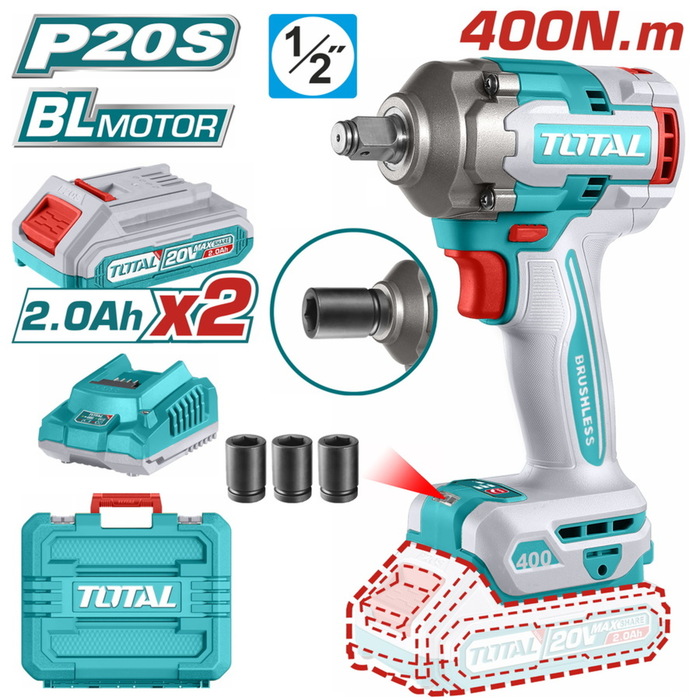 BF TOTAL ΕΠΑΓΓ. ΜΠΟΥΛΟΝΟΚΛΕΙΔΟ ΜΠΑΤ. Li-ion 20V / 2Ah / 400Nm / 2 ΜΠΑΤΑΡΙΕΣ (TIWLI2040E) BF TOTAL ΕΠΑΓΓ. ΜΠΟΥΛΟΝΟΚΛΕΙΔΟ ΜΠΑΤ. Li-ion 20V / 2Ah / 400Nm / 2 ΜΠΑΤΑΡΙΕΣ (TIWLI2040E)
