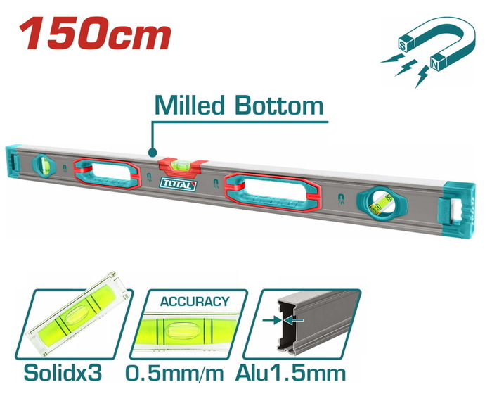 TOTAL ΕΠΑΓΓ. ΑΛΦΑΔΙ ΑΛΟΥΜΙΝΙΟΥ ΜΑΓΝΗΤΙΚΟ 150cm (TMT215028M)