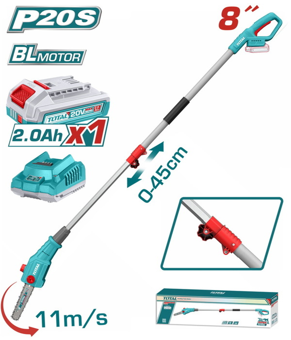 TOTAL ΕΠΑΓΓ. ΤΗΛΕΣΚ. ΚΟΝΤΑΡΟΠΡΙΟΝΟ ΜΠΑΤ. Li-ion 20V / 8'' / 2Ah / 1 ΜΠΑΤ. BL Motor (TPSLI20281E)