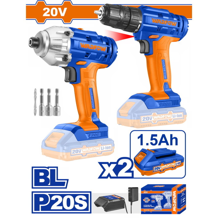 BF WADFOW ΣΕΤ ΔΡΑΠ/ΒΙΔΟ + ΠΑΛΜΙΚΟ ΚΑΤΣΑΒΙΔΙ ΜΠΑΤ. Li-ion 20V / 1.5Ah / 2 ΜΠΑΤ (WCK2016)