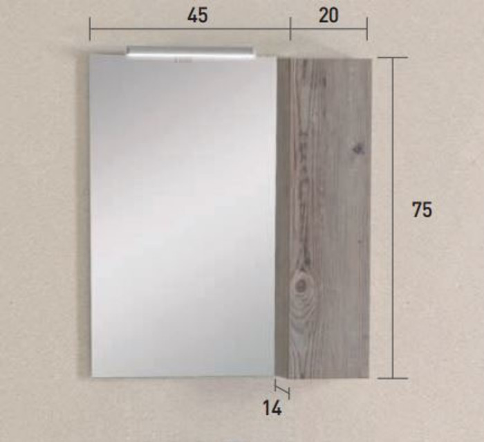 Pro Bagno Elegant 952 - Άνω μέρος B καθρέπτης με ντουλάπι και απλίκα LED- ΛΕΥΚΗ ΛΑΚΑ