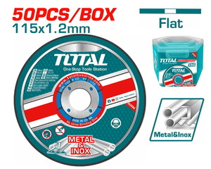 TOTAL ΔΙΣΚΟΣ ΚΟΠΗΣ ΙΝΟΧ - ΜΕΤΑΛΛΟΥ 115 Χ 1.2mm ΣΕ ΠΛΑΣΤΙΚΟ ΚΟΥΤΑΚΙ 50ΤΕΜ (TAC22111550)