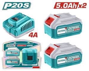 TOTAL ΕΠΑΓΓ. ΣΕΤ 2τεμ ΜΠΑΤ. TFBLI2053 Li-ion 20V/5Ah + 1τεμ ΤΑΧΥΦΟΡΤΙΣΤΗΣ TFCLI20411E (TFBCPK2513E)