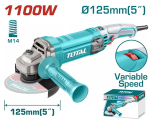 TOTAL ΕΠΑΓΓ. ΓΩΝΙΑΚΟΣ ΛΕΙΑΝΤΗΡΑΣ 1.100W - 125mm ΗΛΕΚΤΡΟΝΙΚΟΣ (TG110125565E)