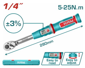 TOTAL ΕΠΑΓΓ. ΔΥΝΑΜΟΚΛΕΙΔΟ 1/4" / 5-25Nm (THPTW1425N8)