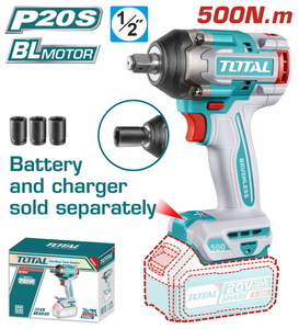 TOTAL ΕΠΑΓΓ. ΜΠΟΥΛΟΝΟΚΛΕΙΔΟ ΜΠΑΤ. Li-ion 20V / 500Nm ΧΩΡΙΣ ΜΠΑΤΑΡΙΑ & ΦΟΡΤΙΣΤΗ (TIWLI20501)