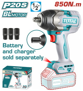 TOTAL ΕΠΑΓΓ. ΜΠΟΥΛΟΝΟΚΛΕΙΔΟ ΜΠΑΤ. Li-ion 20V / 850Nm ΧΩΡΙΣ ΜΠΑΤΑΡΙΑ & ΦΟΡΤΙΣΤΗ (TIWLI20851)