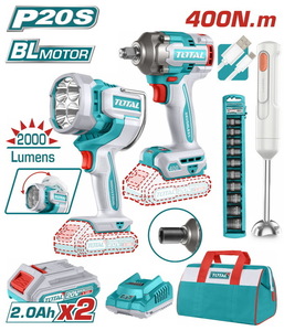 TOTAL ΕΠΑΓΓ. ΣΕΤ ΜΠΟΥΛΟΝΟΚΛΕΙΔΟ + ΠΡΟΒΟΛΕΑΣ ΜΠΑΤ. Li-ion 20V / 2Ah / 2 ΜΠΑΤ (TOSLI240961E)