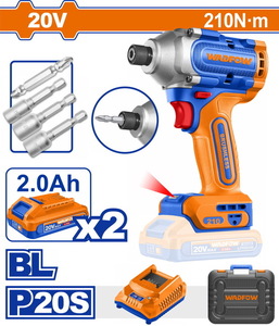 WADFOW ΠΑΛΜΙΚΟ ΚΑΤΣΑΒΙΔΙ ΜΠΑΤ. Li-ion 20V / 210Nm / 2Ah / 2 ΜΠΑΤ BL Motor (WCD2B21E)
