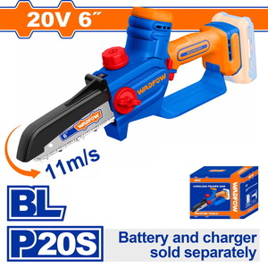WADFOW ΑΛΥΣΟΠΡΙΟΝΟ ΚΛΑΔΕΥΤΙΚΟ ΜΠΑΤ. Li-ion 20V / 6" ΧΩΡΙΣ ΜΠΑΤΑΡΙΑ & ΦΟΡΤΙΣΤΗ BL Motor (WCLP560)