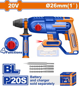 WADFOW ΠΝΕΥΜΑΤΙΚΟ ΠΙΣΤΟΛΕΤΟ ΜΠΑΤ. Li-ion 20V / 26mm ΧΩΡΙΣ ΜΠΑΤΑΡΙΑ & ΦΟΡΤΙΣΤΗ (WLM1526)