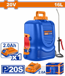 WADFOW ΨΕΚΑΣΤΗΡΑΣ ΠΛΑΤΗΣ ΜΠΑΤ. Li-ion 20V / 2Ah / 1 ΜΠΑΤ (WLSY20162)