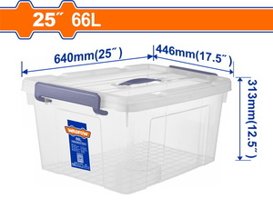 WADFOW ΠΛΑΣΤΙΚΟ ΚΟΥΤΙ ΑΠΟΘΗΚΕΥΣΗΣ ΔΙΑΦΑΝΟ 25" / 66Lit (WTB2370)