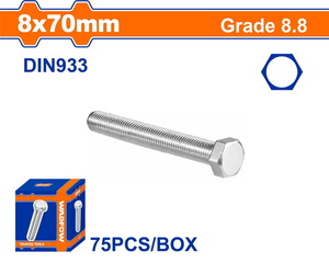 WADFOW ΒΙΔΑ ΕΞΑΓΩΝΗ ΓΑΛΒ. 8.8 DIN933 8X70 75TEM (WXSP52DA)