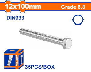 WADFOW ΒΙΔΑ ΕΞΑΓΩΝΗ ΓΑΛΒ. 8.8 DIN933 12X100 35TEM (WXSP54HA)