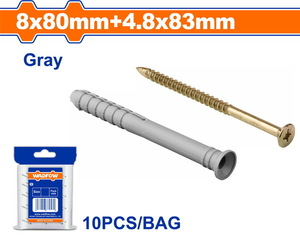 WADFOW ΒΙΣΜΑ ΠΛΑΣΤΙΚΟ ΧΤΥΠΗΤΟ ΜΕ ΒΙΔΑ 8Χ80mm / 4.8X83mm 10TEM (WXTO922)