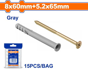 WADFOW ΒΙΣΜΑ ΠΛΑΣΤΙΚΟ ΧΤΥΠΗΤΟ ΜΕ ΒΙΔΑ 8Χ60mm / 5.2X65mm 15TEM (WXTP921)