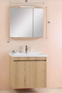Pro Bagno Elegant 951 - Άνω μέρος A καθρέπτης ντουλάπι με απλίκα LED- ΛΕΥΚΗ ΛΑΚΑ