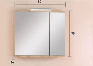 Pro Bagno Elegant 951 - Άνω μέρος A καθρέπτης ντουλάπι με απλίκα LED