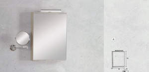 Pro Bagno Elegant 962 - Άνω μέρος A καθρέπτης ντουλάπι με απλίκα LED- ΛΕΥΚΗ ΛΑΚΑ