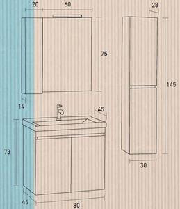 Pro Bagno Elegant 951 - Άνω μέρος A καθρέπτης ντουλάπι με απλίκα LED- ΛΕΥΚΗ ΛΑΚΑ